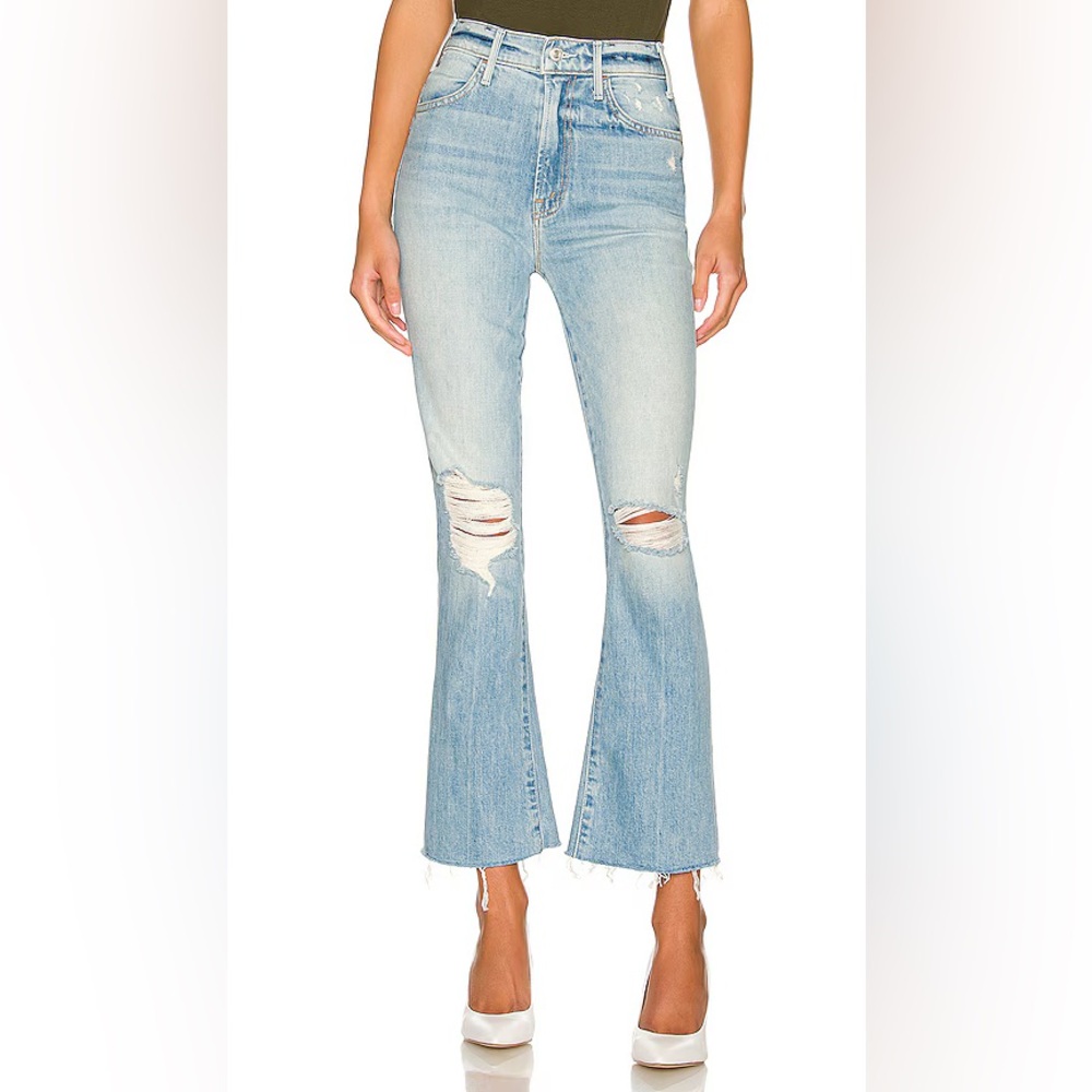 Women's Light Blue Distressed Jeans : Hustler Ankle Fray / Ropes End